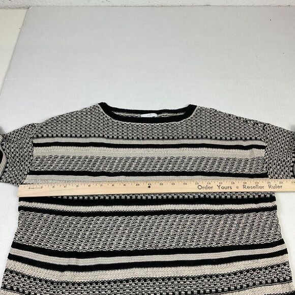 J.Jill Linen Blend Sweater Striped 3/4 Sleeve Knit Heavyweight Pullover Small - Picture 7 of 11